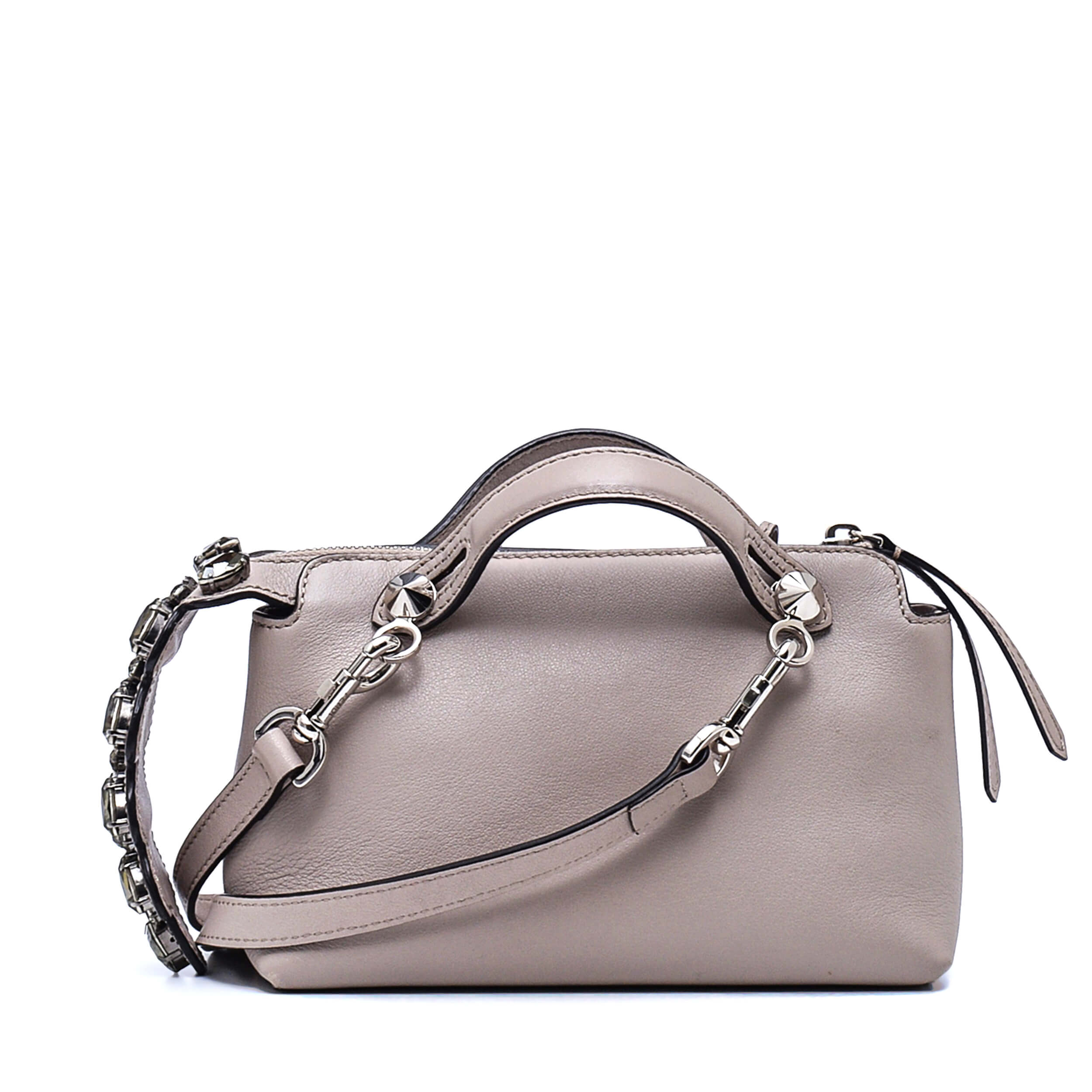 Fendi -Grey Leather Mini By The Way Flower Tail Mini Bag